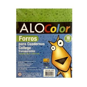 Forro cuaderno college 10un transparente