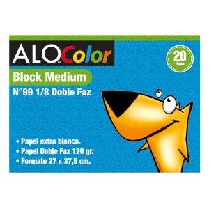 Block de dibujo medium 99 1/8 20 hojas doble faz