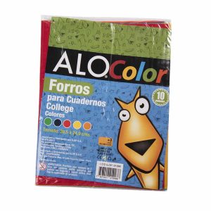 Forro cuaderno college 10un 5 colores