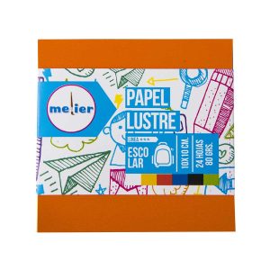 Fajo papel lustre 10x10cm 80gr 24 hojas